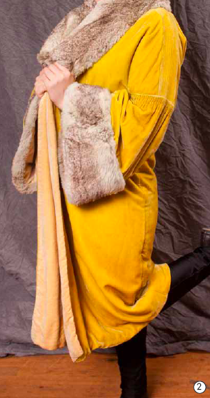 The psychology of clothing intrigues me, the ways it expresses identity and evokes emotion. A strapless evening gown with tulle insets might demand a 1950s figure and posture, while a yellow silk velvet 1920s evening coat offers a welcoming embrace, inviting the wearer to clutch its chinchilla collar and let the hem swing.