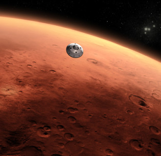 Mars with Curiosity (illustration)