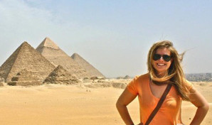 Liz Carlson at the Pyramids