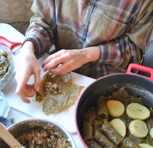 Rolling grape leaves (Anabelle Harari ’91)