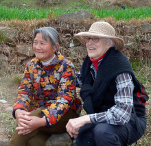 Hope Justman ’64 with Chinese farmer