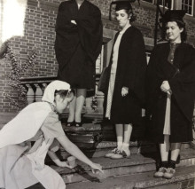 Seniors hazing a freshman, 1941