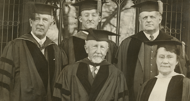President Woolley and four College trustees