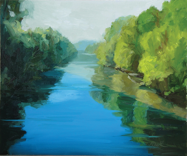 Sun on River, 2010. Oil on panel, 20 in. x 24 in.