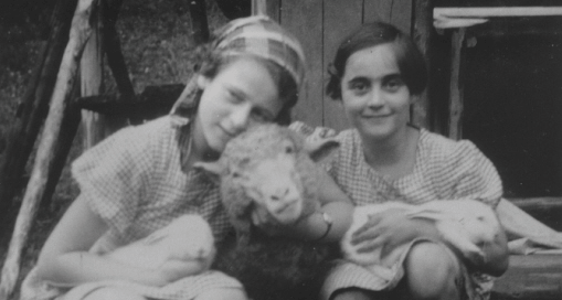  Gerda (left) and Doris on a farm in Germany in 1938