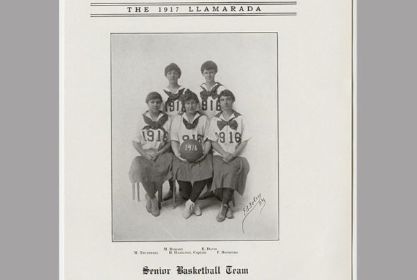 1916 senior basketball team in the yearbook